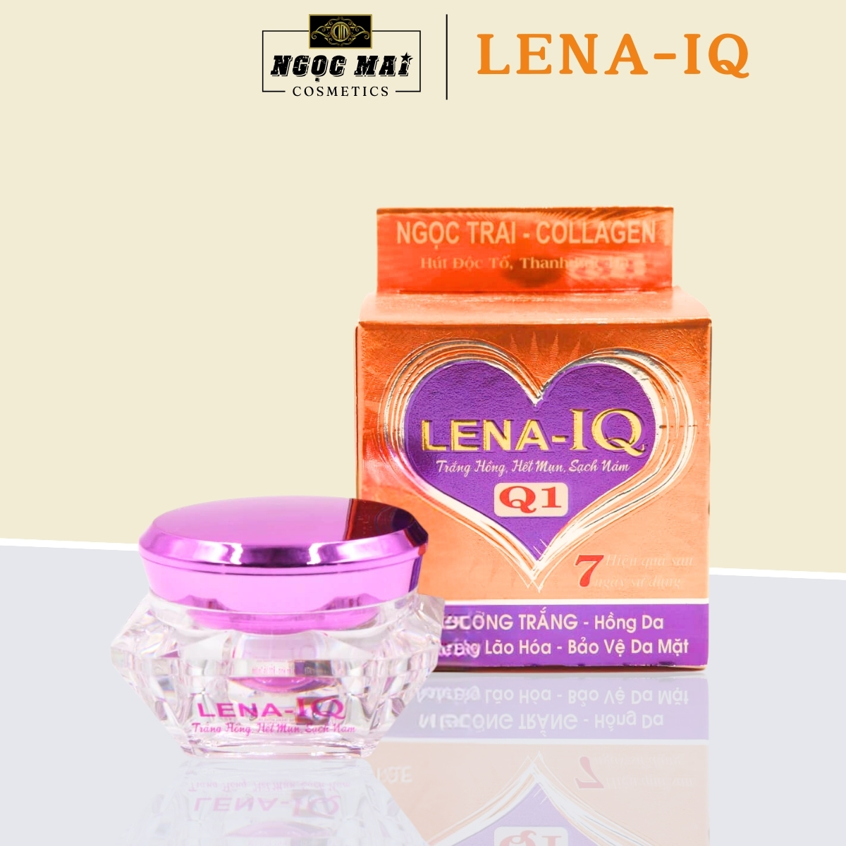 LENA-IQ - Kem dưỡng trắng hồng, Chống nắng, Ngăn lão hóa, Bảo vệ da Q1 (15g)